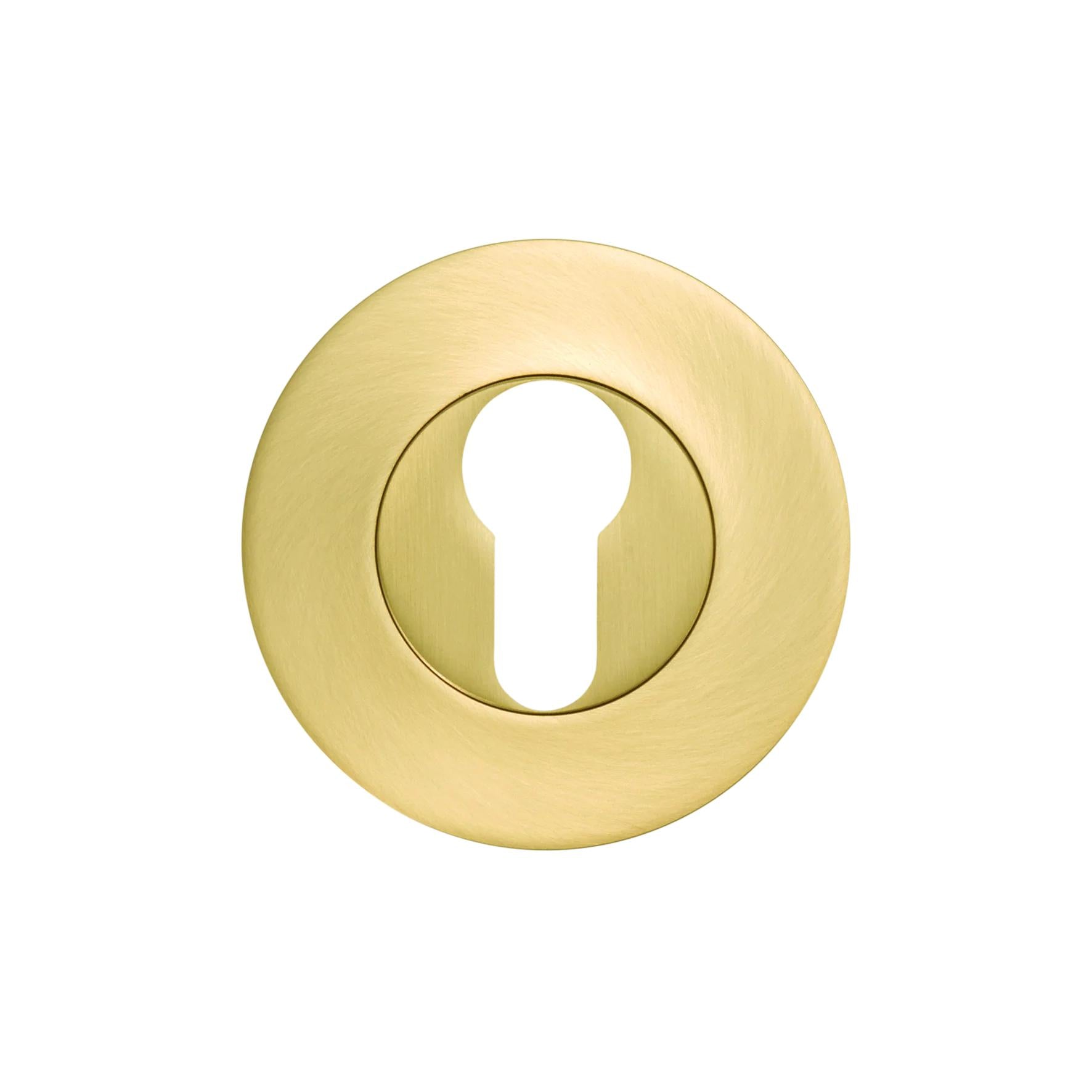MOMO EURO CYLINDER ESCUTCHEON SET BRUSHED SATIN BRASS in Brushed Satin Brass