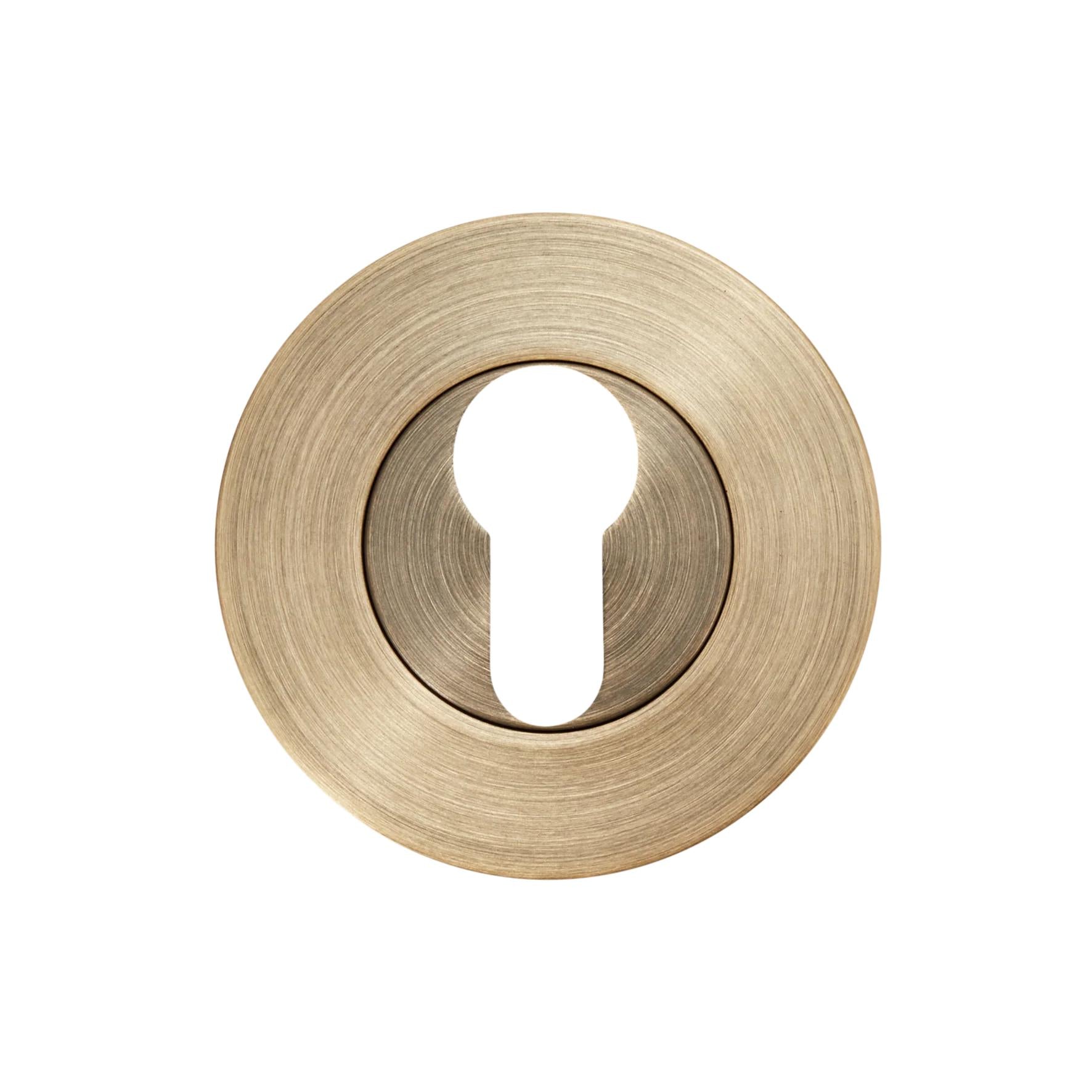 MOMO EURO CYLINDER ESCUTCHEON SET DARK BRUSHED BRASS in Dark Brushed Brass