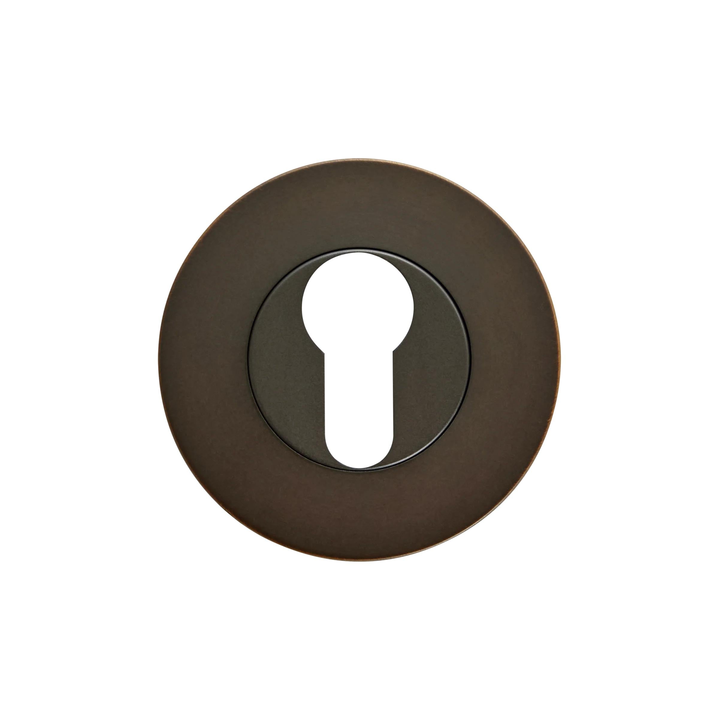 MOMO EURO CYLINDER ESCUTCHEON SET DARK BRONZE in Dark Bronze