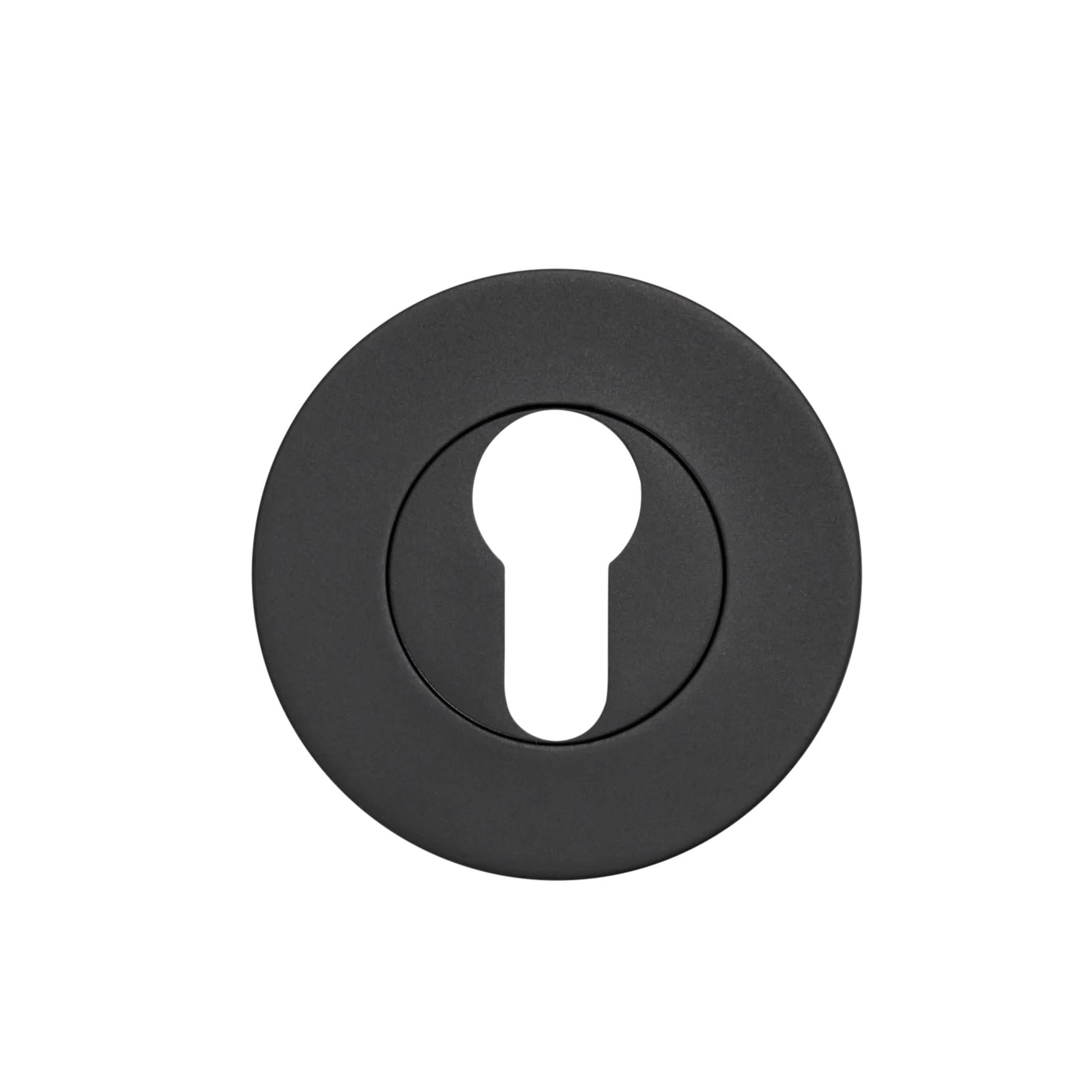 MOMO EURO CYLINDER ESCUTCHEON SET MATT BLACK in Matt Black