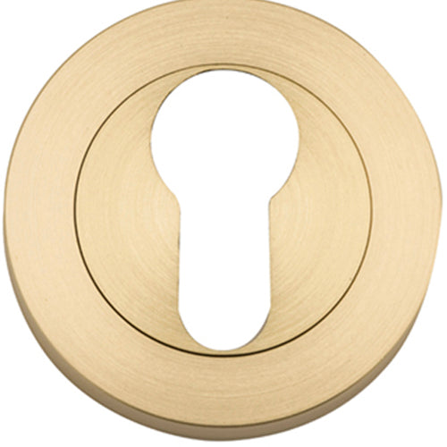 Escutcheon Euro Concealed Fix Round Pair Brushed Gold PVD D52xP10mm in Brushed Gold PVD
