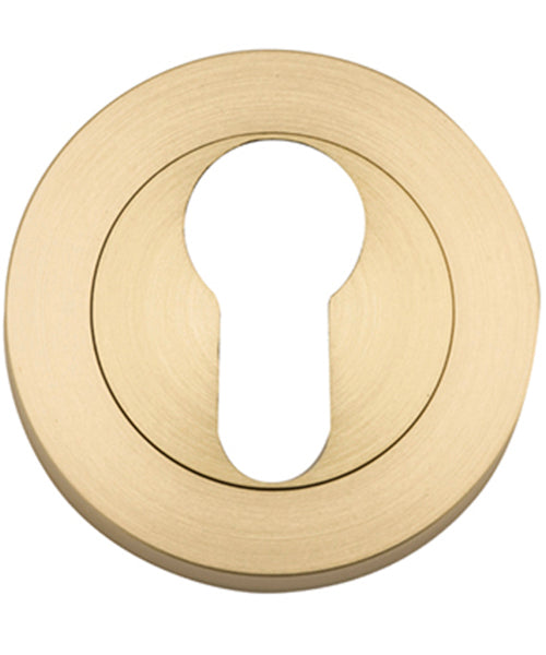 Escutcheon Euro Concealed Fix Round Pair Brushed Gold PVD D52xP10mm in Brushed Gold PVD