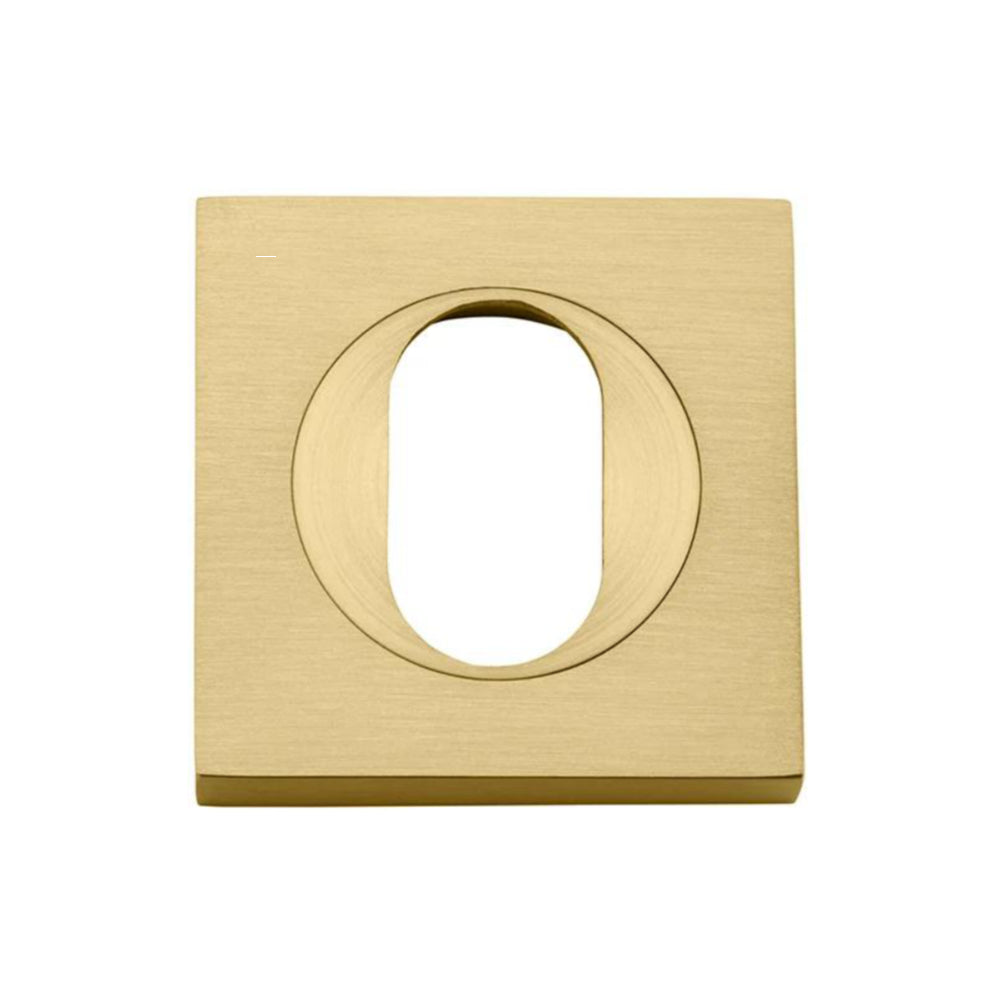 Escutcheon Oval Square Pair Brushed Gold PVD H52xW52xP10mm in Brushed Gold PVD