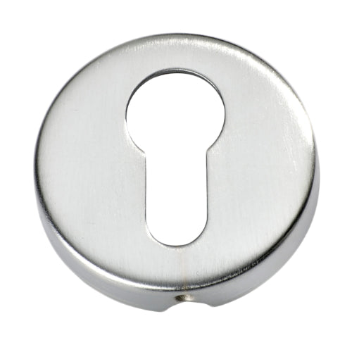 Escutcheon Sheet Brass Euro Satin Chrome D50xP10mm in Satin Chrome