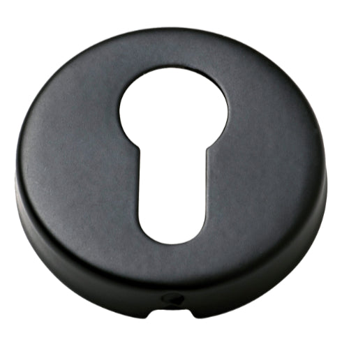 Escutcheon Sheet Brass Euro Matt Black D50xP10mm in Matt Black