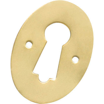 Escutcheon Pressed Unlacquered Polished Brass H44xW30mm in Unlacquered Polished Brass