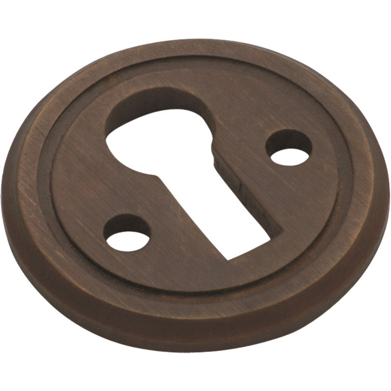 Cupboard Escutcheon Round Antique Brass D23mm in Antique Brass