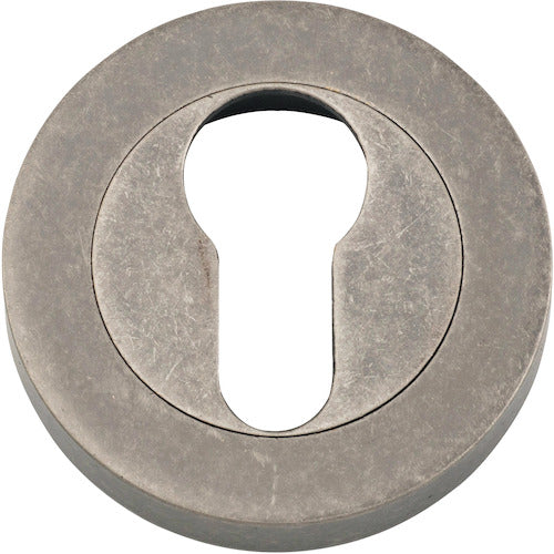 Escutcheon Euro Concealed Fix Round Pair Distressed Nickel D52xP10mm in Distressed Nickel