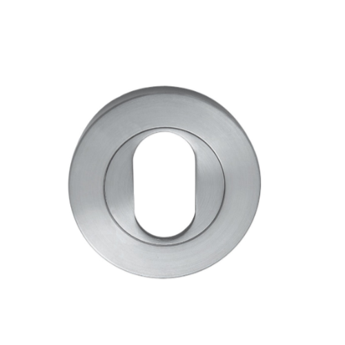 Round Oval Escutcheon Each in Satin Chrome