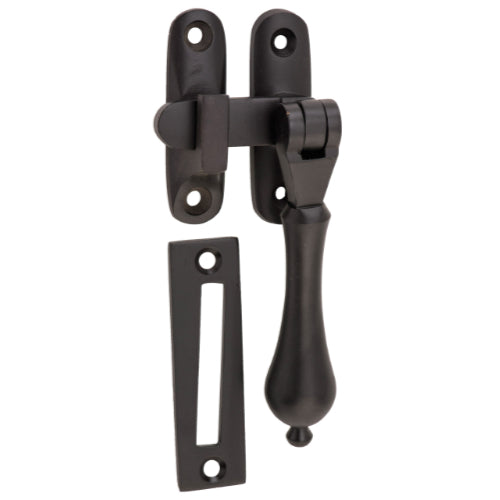 Casement Fastener Teardrop Long Throw Matt Black W50xP30mm Drop 95mm in Matt Black