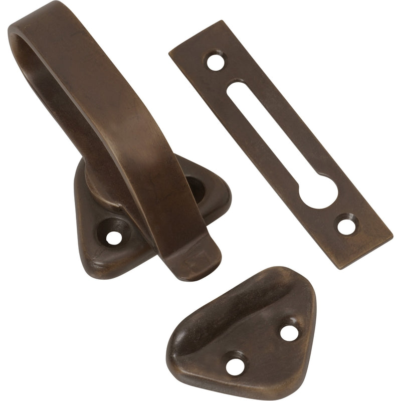 Hopper Window Fastener Antique Brass L74xW39xP31mm in Antique Brass