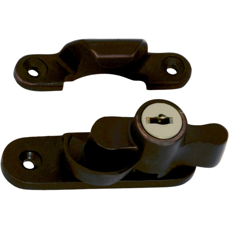 Sash Fastener Locking Zinc Alloy Antique Brass L64xW20mm in Antique Brass