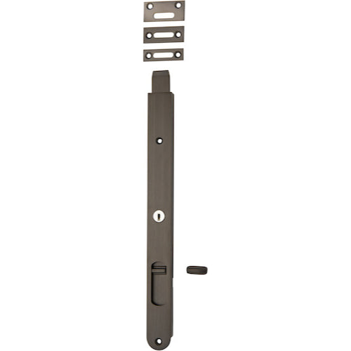 Iver Locking Flush Bolt installed on a door, showcasing architectural hardware with a sleek, flush design for secure door fastening.