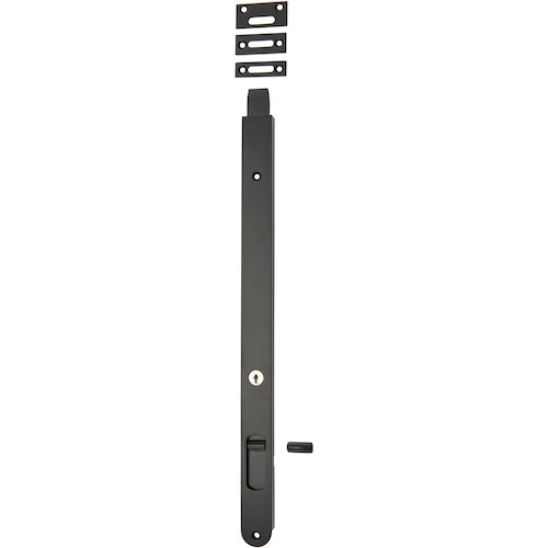 Iver Locking Flush Bolt attached to a door, showcasing architectural hardware for secure door fastening.