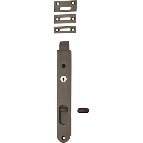 Iver Locking Flush Bolt in brass finish, architectural hardware, installed on a door for secure, flush locking functionality.