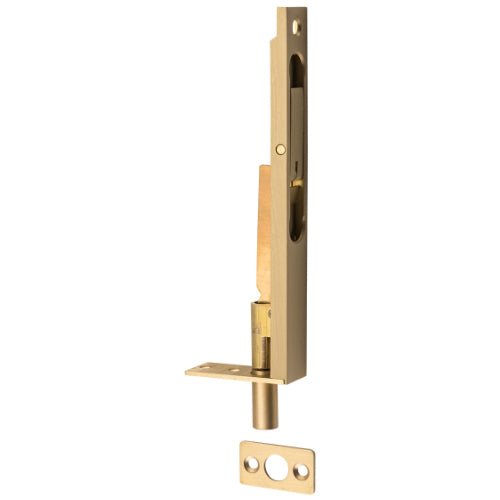 Flush Bolt Satin Brass H150xW19mm in Satin Brass