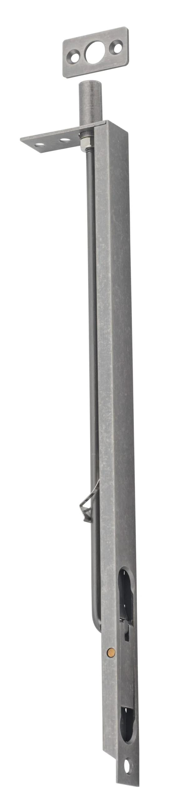 Flush Bolt Rumbled Nickel H300xW19mm in Rumbled Nickel
