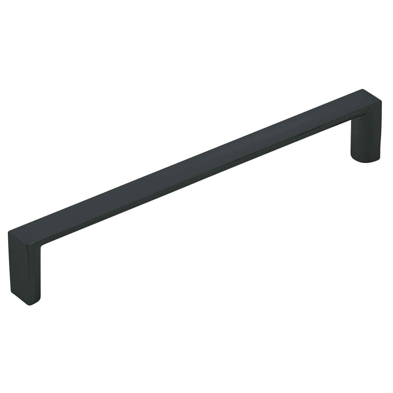 Momo Dallas D Cabinet Pull Handle in matte black finish, featuring a sleek, modern design for kitchen or furniture cabinetry.