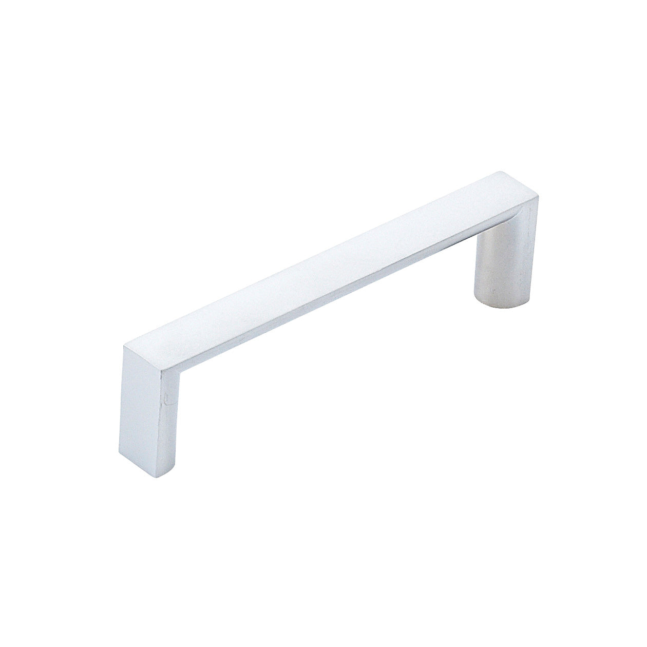 Momo Dallas D cabinet pull handle in black with a sleek, modern design, mounted on a wood cabinet door.