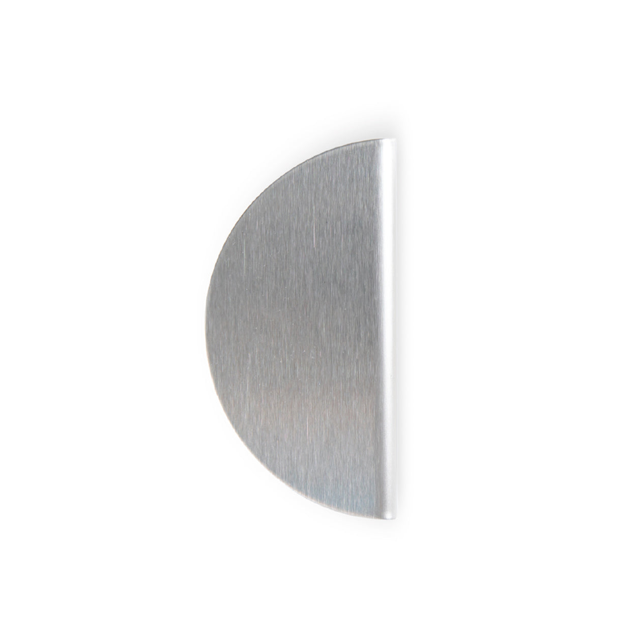 Momo SOLA half-round lip pull handle in stainless steel finish, showing its sleek, curved design for cabinet or drawer hardware.