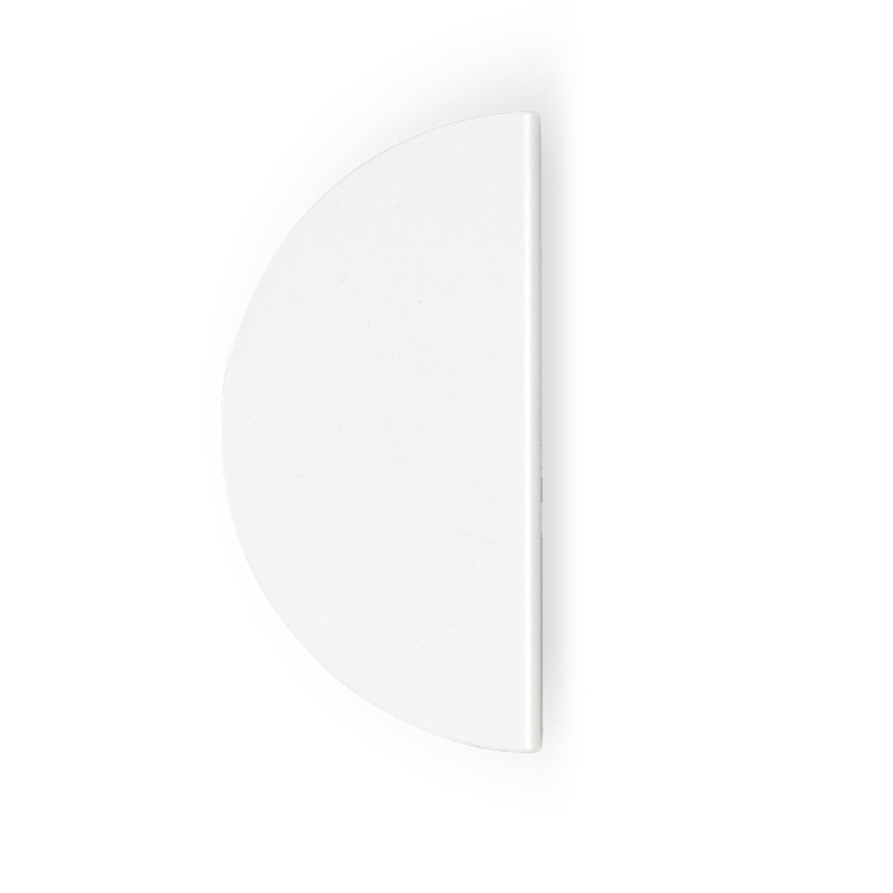 White Momo SOLA half-round lip pull handle with a sleek, modern design for furniture drawer or cabinet doors.