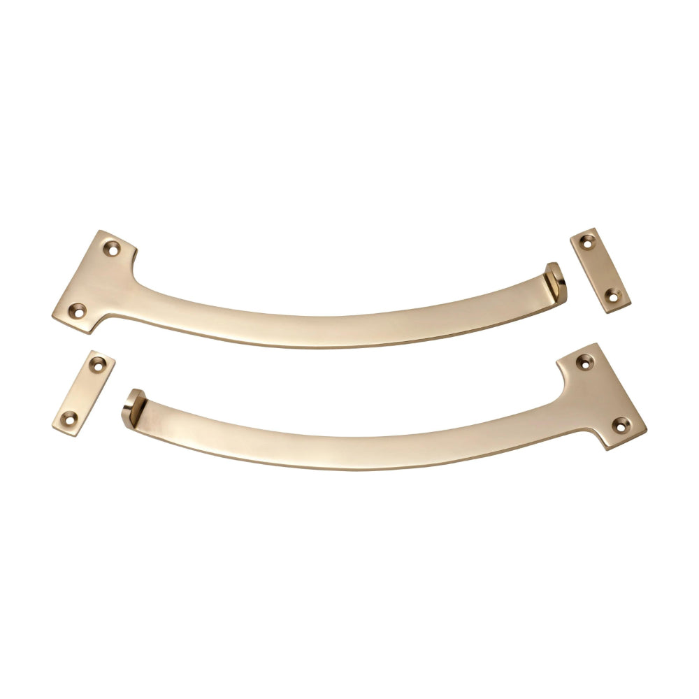 Fanlight Stop Pair Polished Brass L190mm in Polished Brass