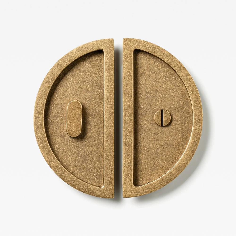Luna Flush Pull Privacy Tumbled Brass (mid-late 2025) 150mm Set in Tumbled Brass