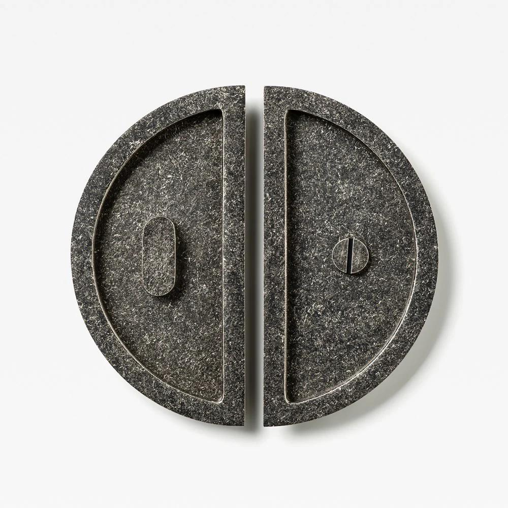 Luna Flush Pull Privacy Tumbled Nickel 150mm Set in Tumbled Nickel