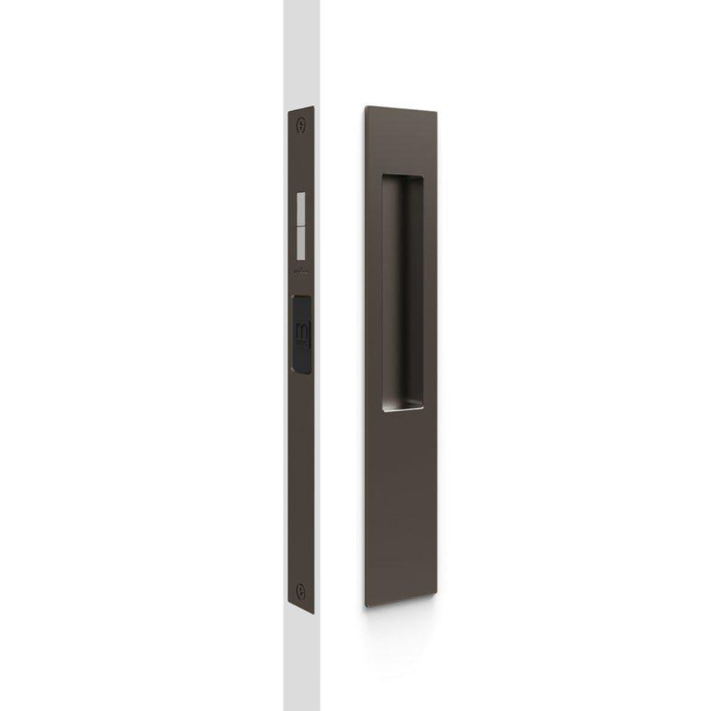 Mardeco M Series flush pull snib lockset with sleek metal finish, designed for secure door locking and easy operation.