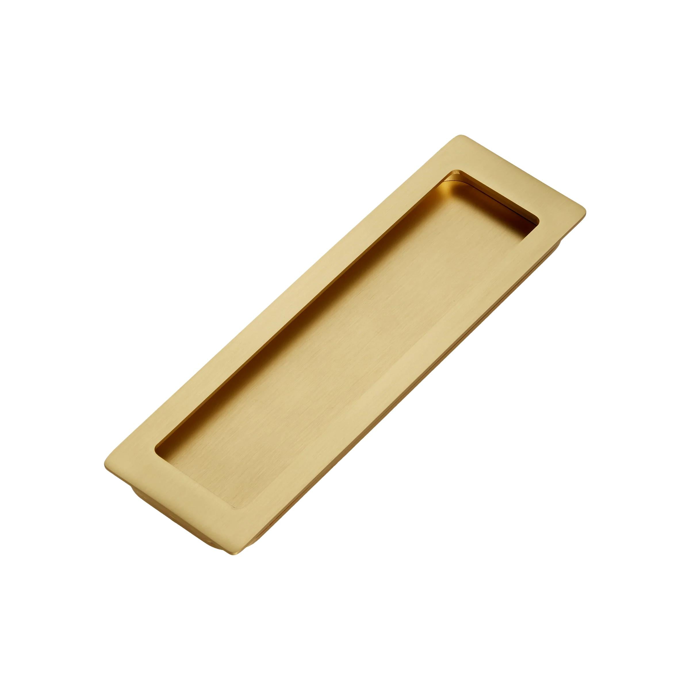 MOMO HANDLES CAVITY SLIDER FLUSH PULL BRUSHED SATIN BRASS in Brushed Satin Brass