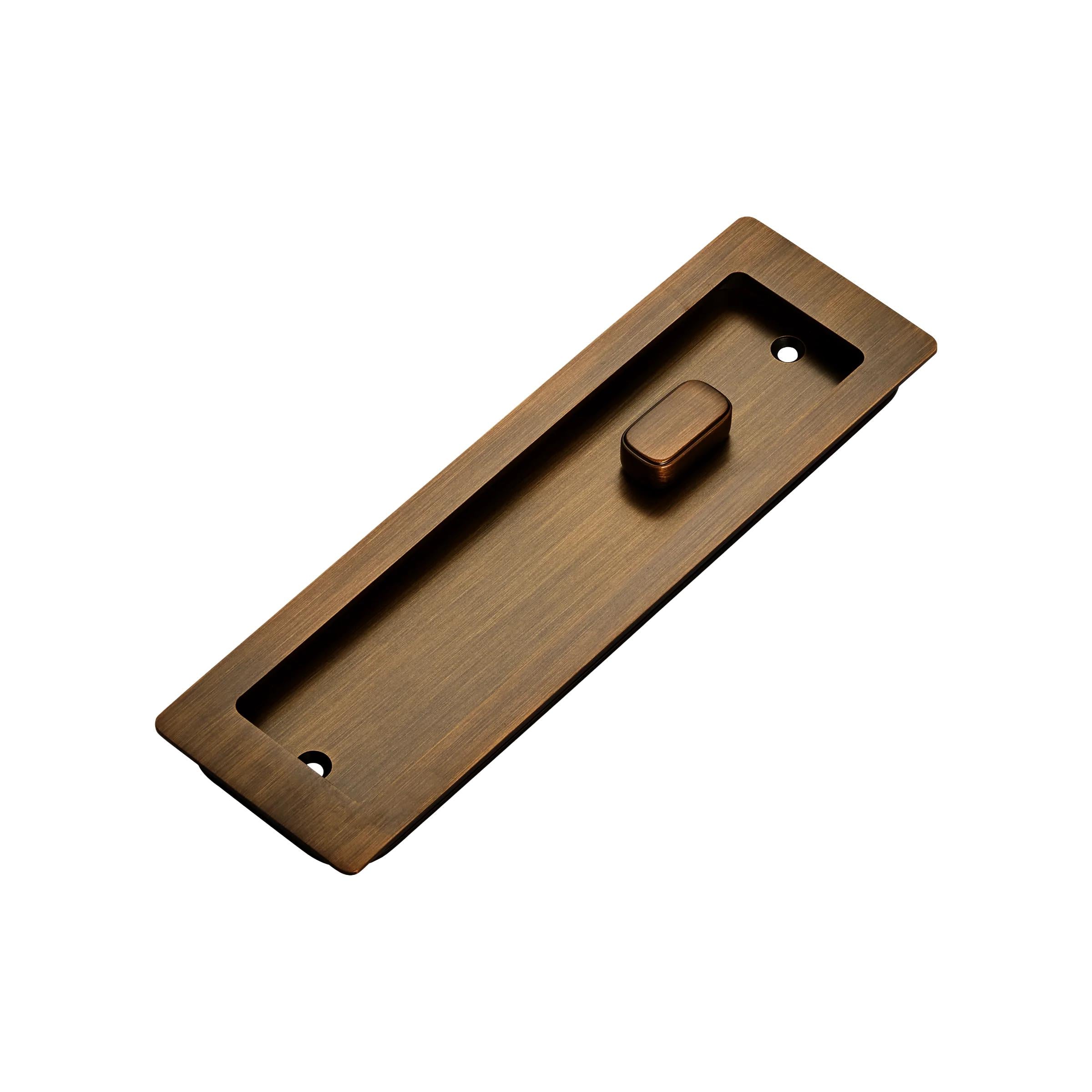 MOMO HANDLES CAVITY SLIDER FLUSH PULL PRIVACY LOCK KIT BRONZE in Bronze