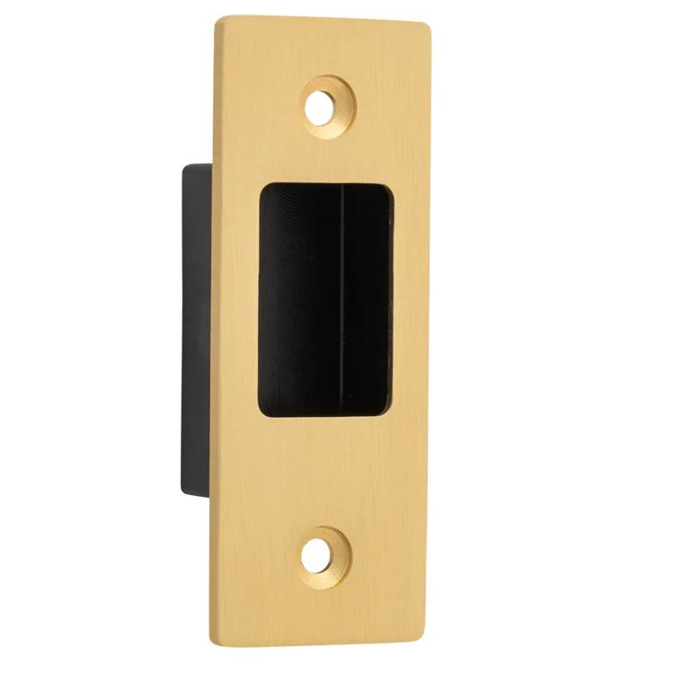 Sliding Door Edge Pull Rectangular Brushed Gold PVD H76xW28mm in Brushed Gold PVD