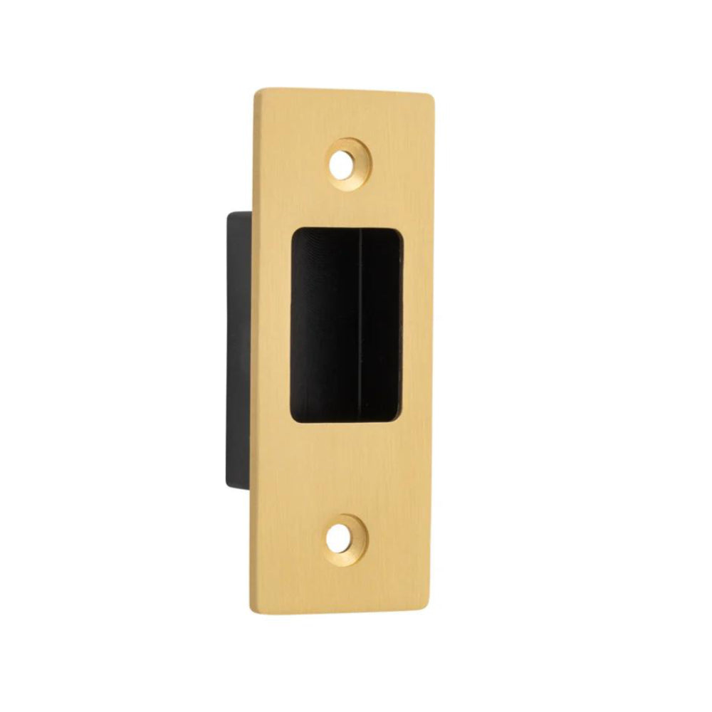 Sliding Door Edge Pull Rectangular Brushed Gold PVD H76xW28mm in Brushed Gold PVD