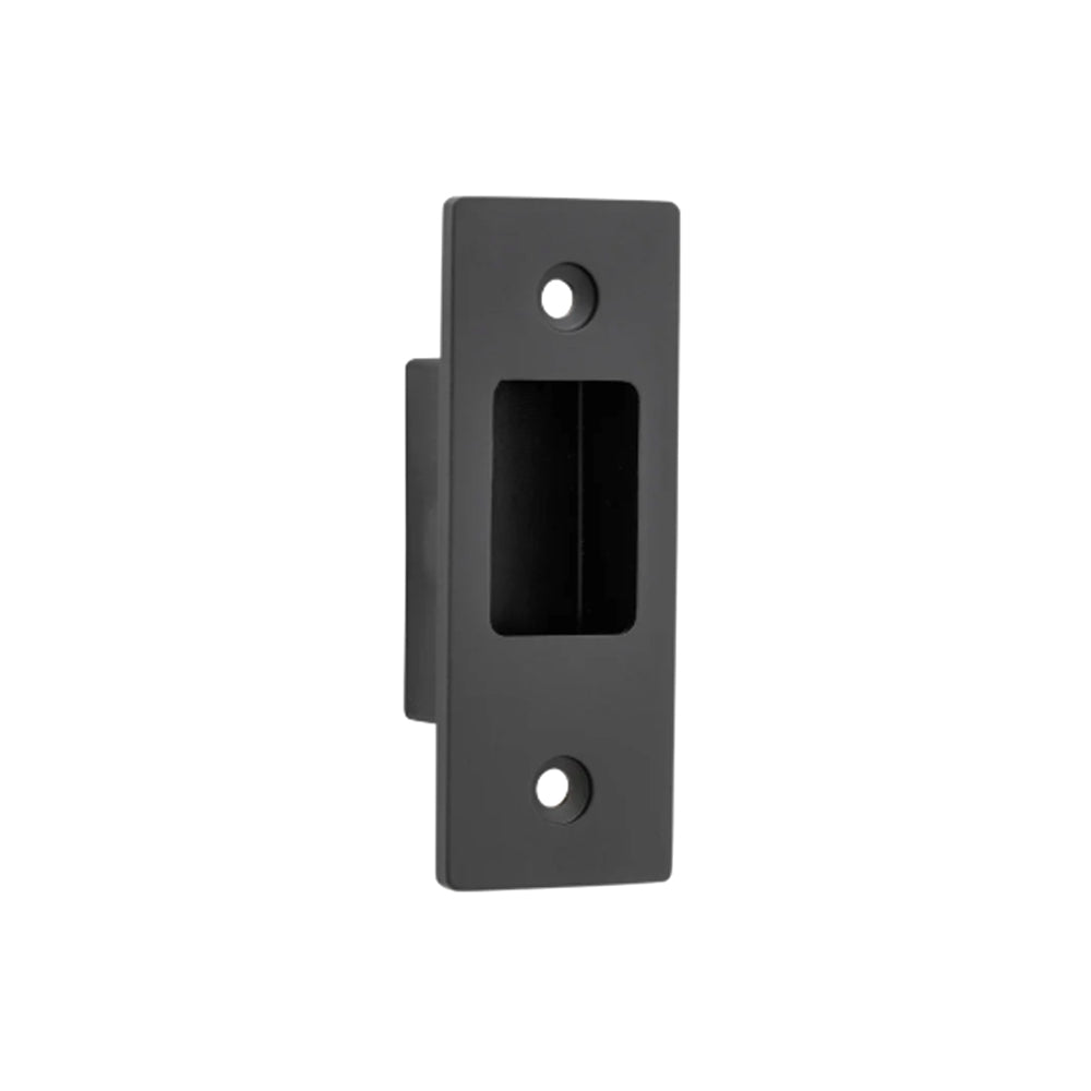 Sliding Door Edge Pull Rectangular Matt Black H76xW28mm in Matt Black