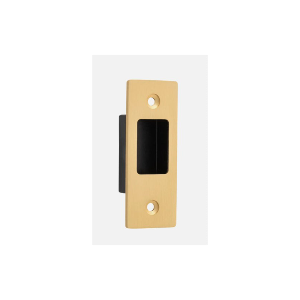 Sliding Door Edge Pull Rectangular Brushed Brass H76xW28mm in Brushed Brass