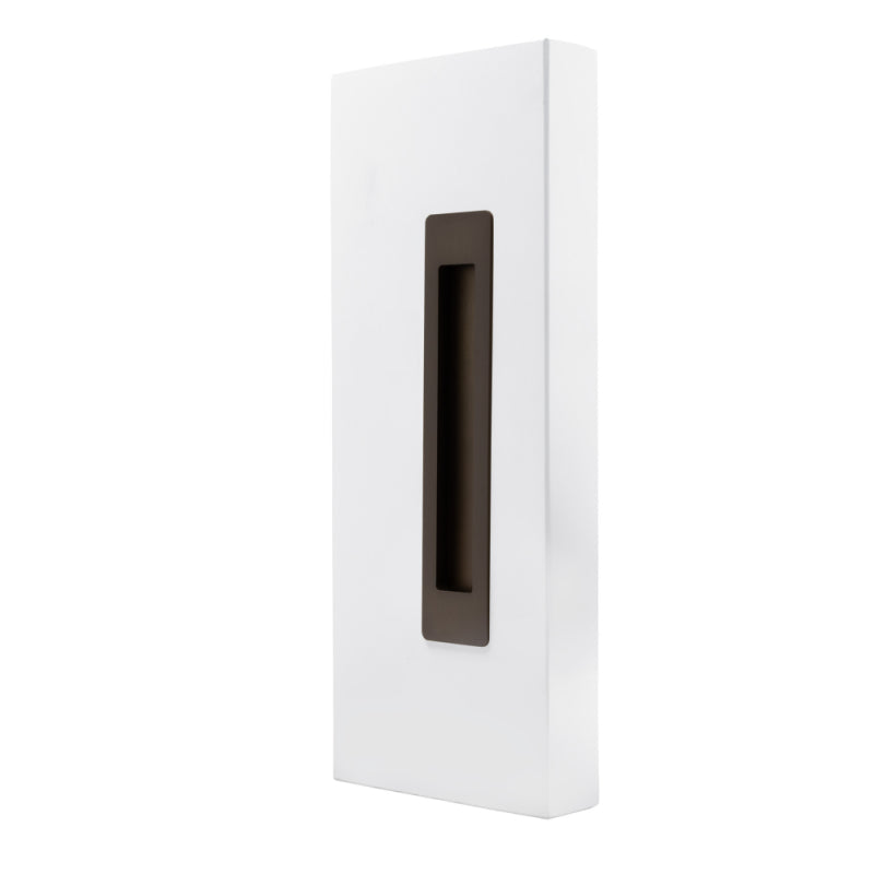 Windsor LUME sliding door flush pull in brushed chrome finish mounted on a modern interior door.
