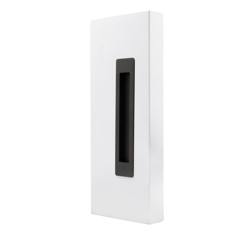 Windsor LUME sliding door flush pull in dark bronze finish, modern handle with sleek design for interior barn doors.