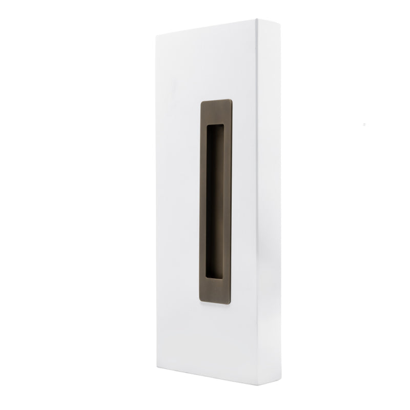 Windsor LUME sliding door flush pull in brushed bronze finish, sleek modern handle for interior sliding doors.