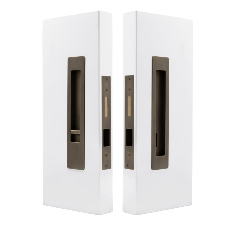 LUME - Privacy Set - 35mm Doors - Integrated - Snib/Release - 200mm in Roman Brass