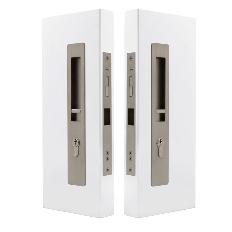 LUME - Locking Set - Key/Key - Integrated - 250mm - 35-37mm Doors in Brushed Nickel