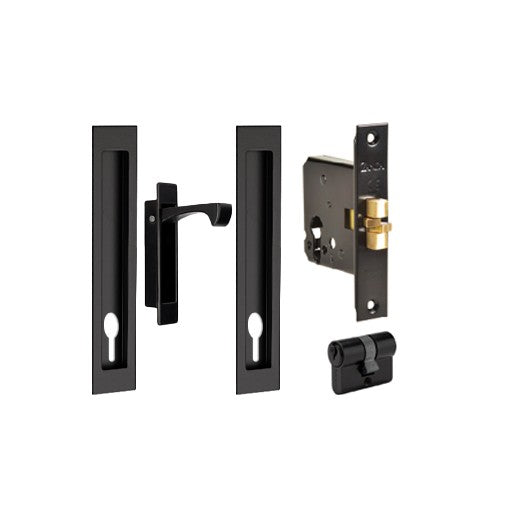 Verve Sliding Door Lock Kit, 200 x 37mm in Black
