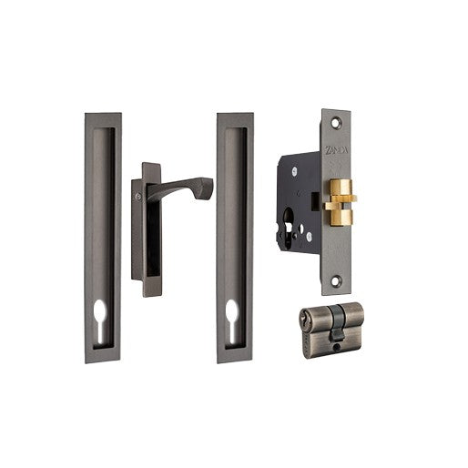 Verve Sliding Door Lock Kit, 200 x 37mm in Graphite Nickel