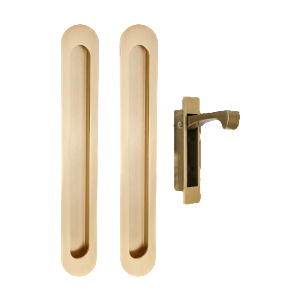 Duke Flush Pull Kit in Satin Brass