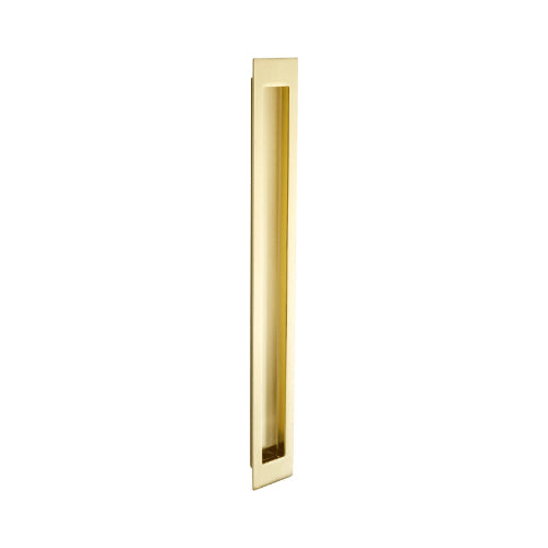 Zanda Verve Flush Pull handle in brushed satin finish, showcasing sleek modern design and sturdy metal construction.