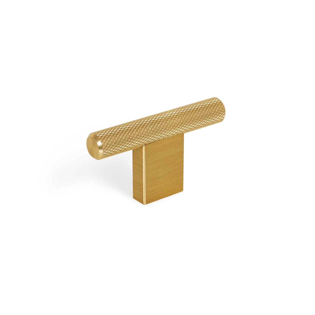 Momo GRAF Cabinet T-Pull handle in dark bronze finish, mounted on a cabinet door, featuring a sleek modern design.