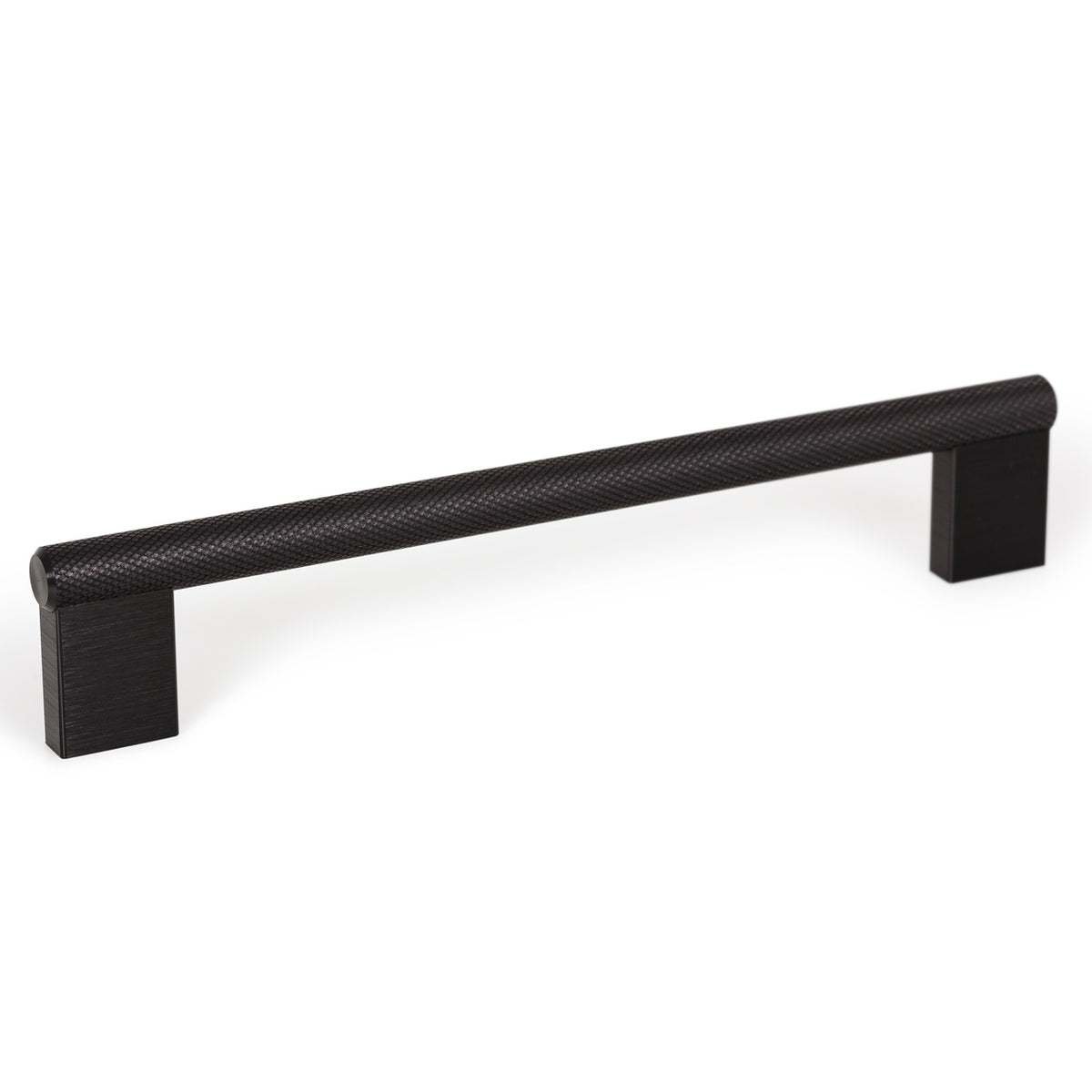 GRAF KNURLED D HANDLE 160MM BRUSHED BLACK in Brushed Black