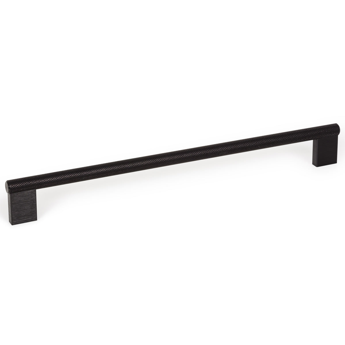 GRAF KNURLED D HANDLE 256MM BRUSHED BLACK in Brushed Black