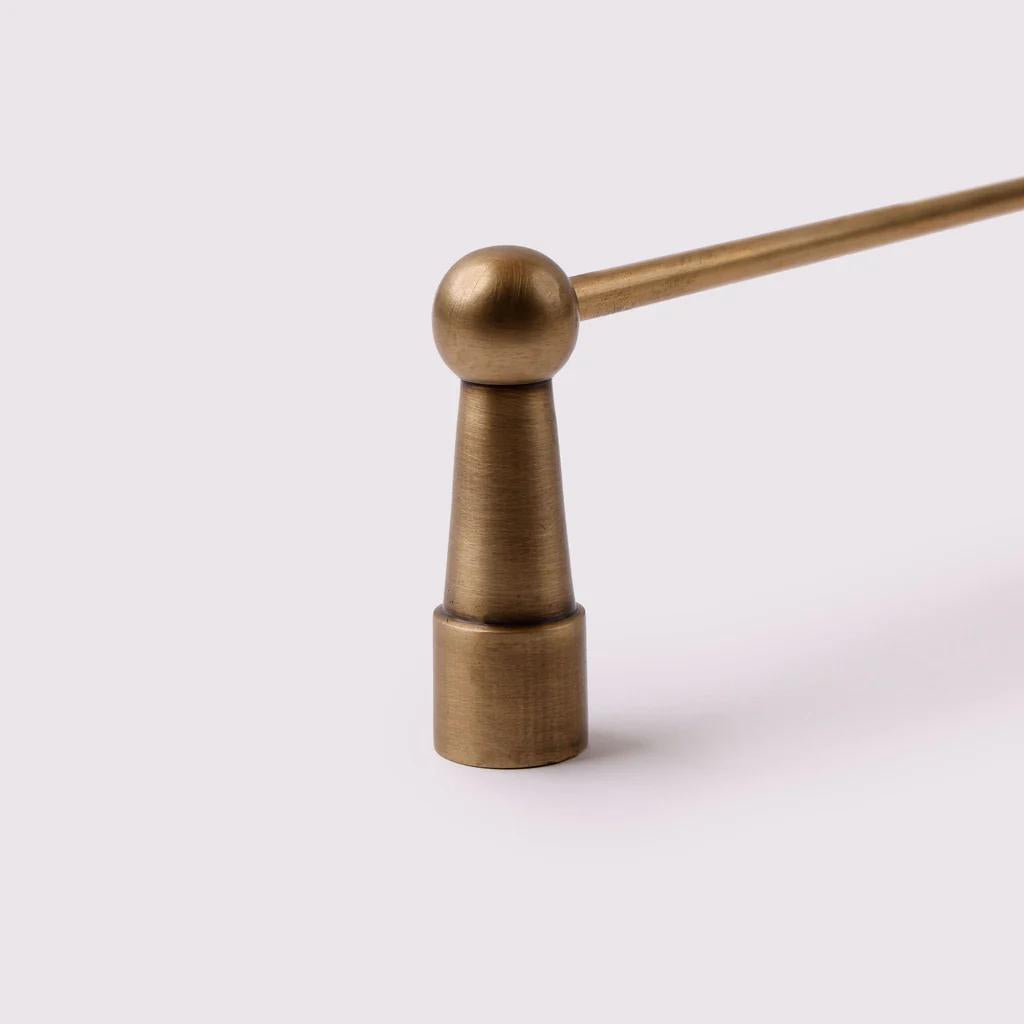 Gallery Rail End Post - Acid Washed Brass in Acid Washed Brass
