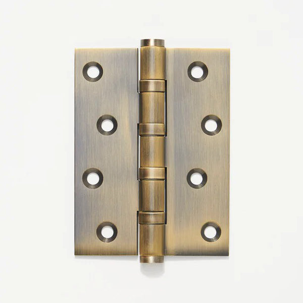 Lo & Co Hinge 100mm x 75mm architectural hardware, black finish, showcasing the sturdy metal hinge with mounting plates.