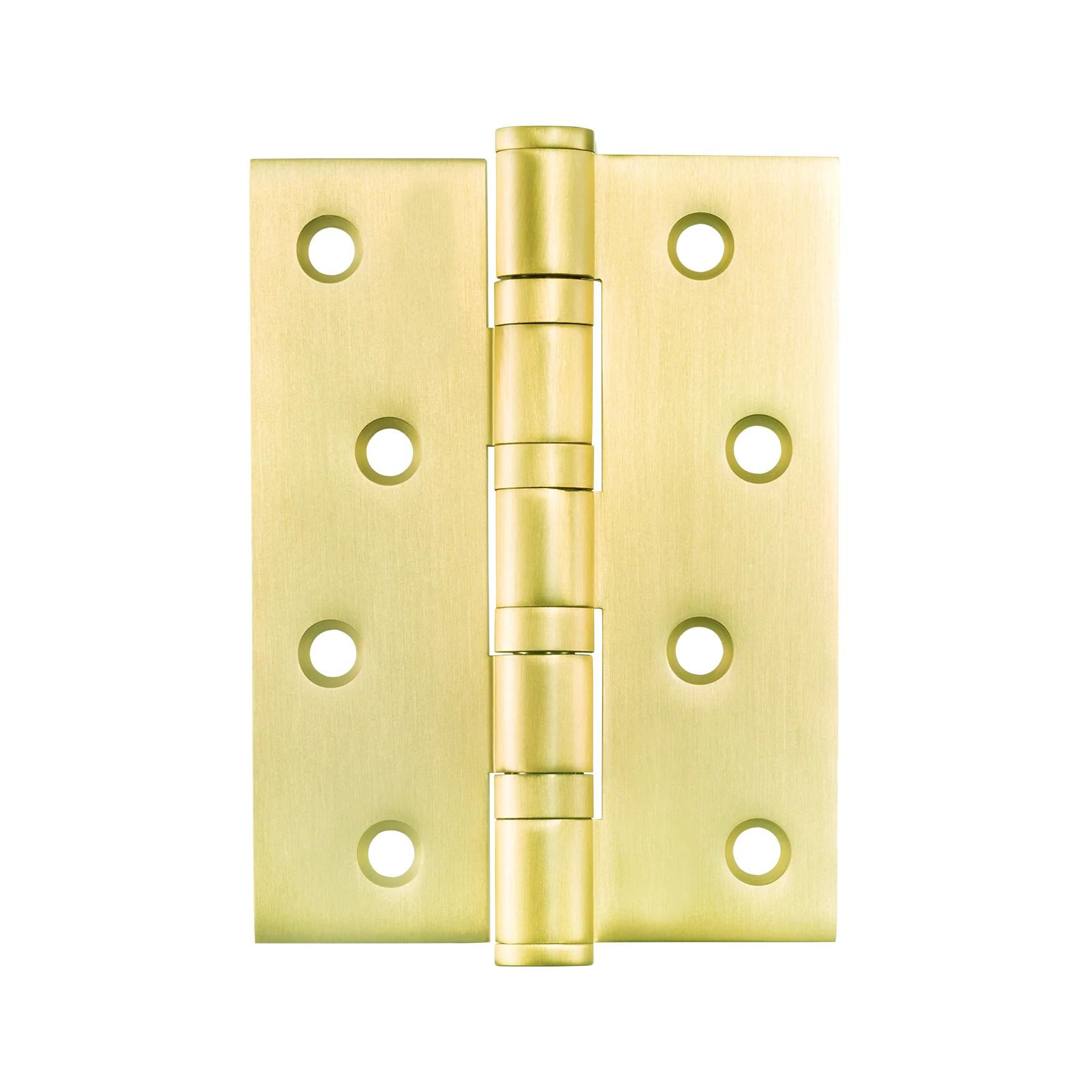Momo fixed pin hinge measuring 100mm by 76mm, with a sturdy metal construction and black finish for durable door or window installation.